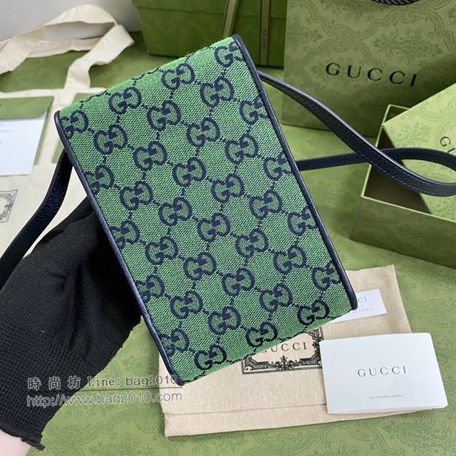 Gucci专柜新款女包, 古驰GG Marmont印花布磁扣手机包 Gucci单肩斜挎包 657582  gdj1716